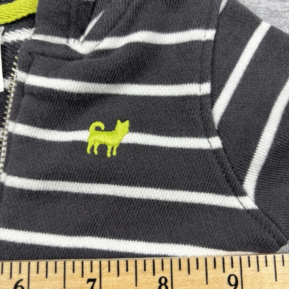 Carter's 9 Months Dark Green & White‎ Striped Hooded Boys Dog Jacket Baby